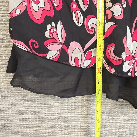 VTG Studio I Dress Women Plus Size 20W Sleeveless Floral Ruffle MOD 90s Coquette - Picture 7 of 11